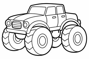 Monster truck vector illustration,  old Monster car vector graphic.