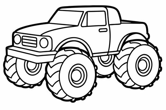 recommend clip art: Monster truck vector illustration,  old Monster car vector graphic.