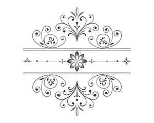 Set of Fancy Decorative Ornamental Lines vector. ai generated