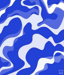 Abstract background design bright blue. Beautiful soft curved shapes.