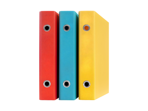Office binders, folders isolated on transparent or white background - Powered by Adobe