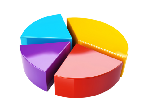 3d pie chart icon isolated on transparent or white background - Powered by Adobe