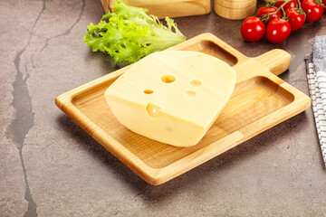 Gourmet Maasdam cheese with hole