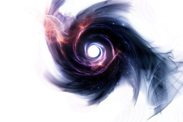 Dark energy swirls with hints of starlight, a powerful sorcery spell, on  white background