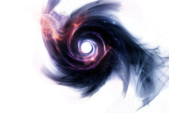 Dark energy swirls with hints of starlight, a powerful sorcery spell, on  white background