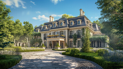 Beautiful large mansion in a lush garde