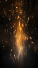 Digital golden perspective glowing linear abstract graphic poster background