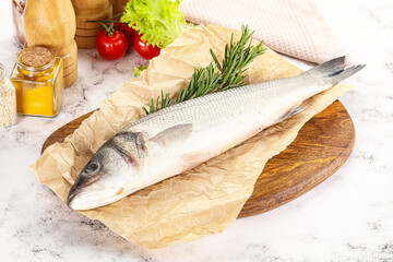 Raw seabass fish for cooking