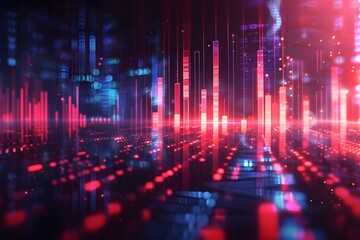 Futuristic Data Visualization with Vibrant Neon Colors