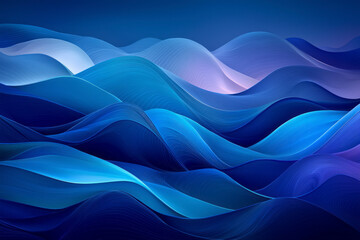 Blue Gradient Waves: A Smooth and Glowing Abstract Background