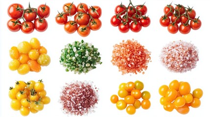 Heap of himalayan salt with tomatoes