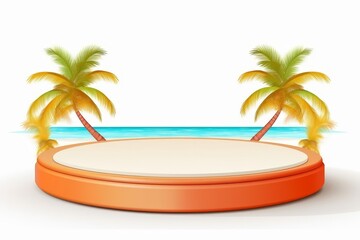 Fototapeta premium Podium with tropical palm trees.