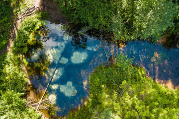 Saula Blue Springs or Saula Siniallikad. Natural and cultural heritage site. Believed to be sacrificial spring of blue colour with healing power. Saula village, Harju county, Estonia.