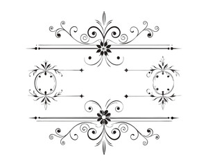 Set of Fancy Decorative Ornamental Lines vector. ai generated