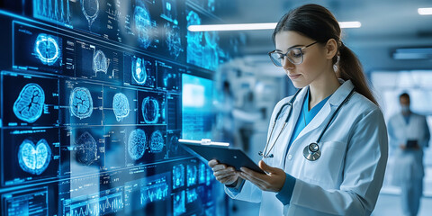 Innovative healthcare solutions transforming patient care. Concept Healthcare Innovations, Patient Care, Medical Technology, Health Solutions, Future Medicine