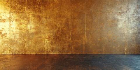 Luxurious gold textured cement wall: Opulent gold-toned cement wall with a rich, textured finish