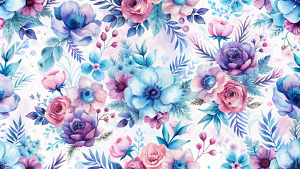 Seamless rose vector pattern with floral beauty