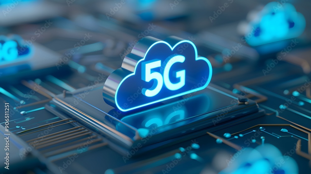 Poster 5g cloud computing technology concept. futuristic digital network communication and advanced data pr