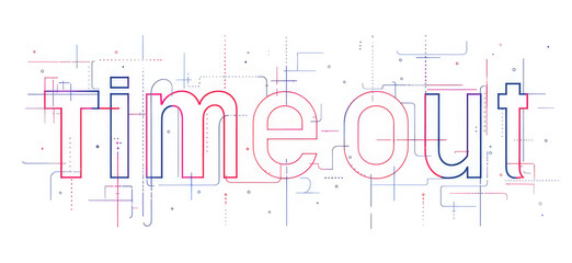 colorful words "time out" on white background