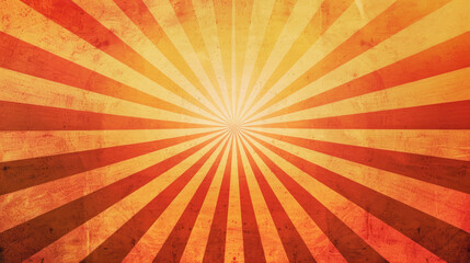 Obraz premium Illustration, sunburst patterns in warm oranges and reds, creative stock banner with copy space.
