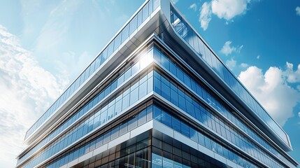 Modern office building with glass windows and sleek architecture