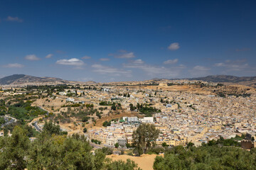 Fototapeta premium Beautiful panoramic view of Fes.Fes, Fez-Meknès, Morocco