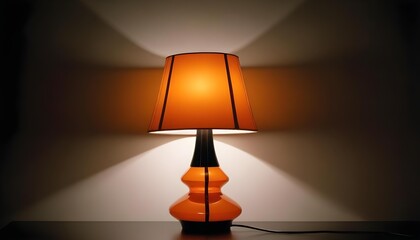 orange lamp isolated on a black background