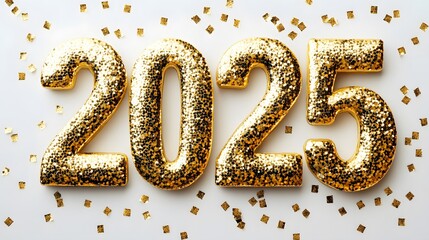 2025 New Year Celebration with Golden Glitter.