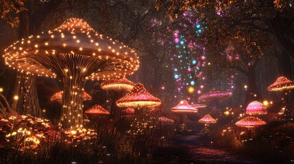 A fantastical scene of a crystal cavern with enormous, translucent crystals rising from the cavern floor and hanging from the ceiling. The crystals have a range of colors, from deep blues to vibrant