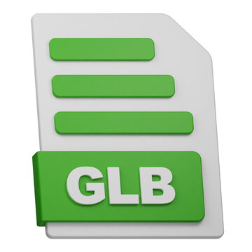 glb file 3d icon isolated on the transparent background