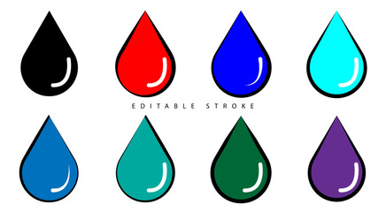 Liquid drop icon, Water drop icon illustration.