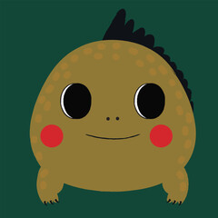Iguana cute animal cartoon illustration