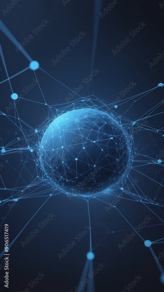 Poster blue artificial intelligence network connections techn technology abstract background with copy spac