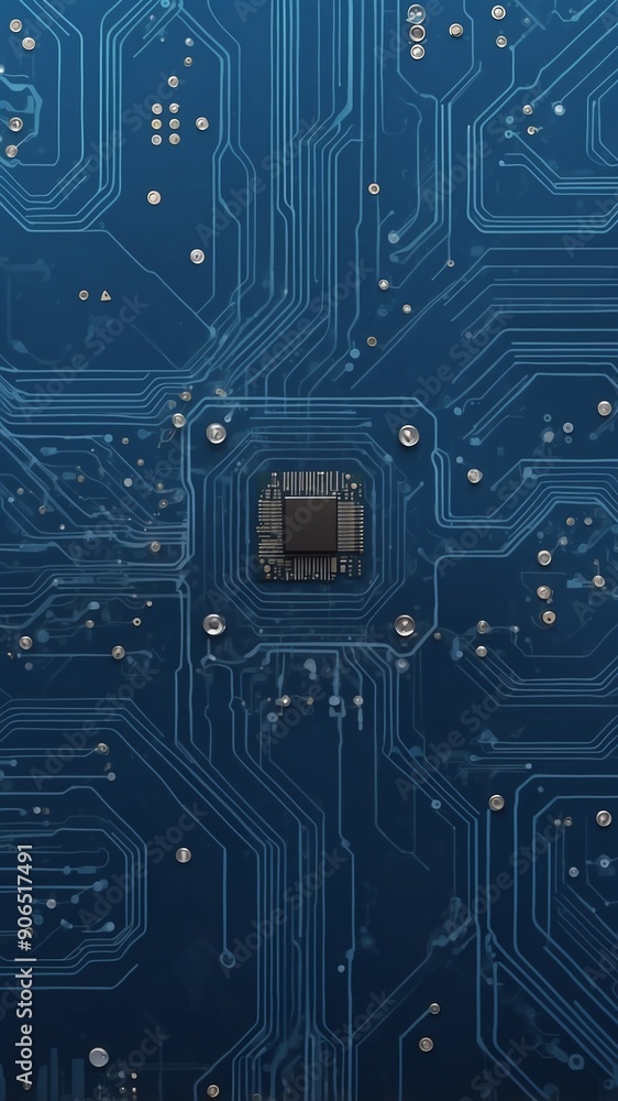 Aufkleber blue circuit board design technology abstract background with copy space