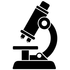 Health and Medical Concept Microscope vector silhouette	