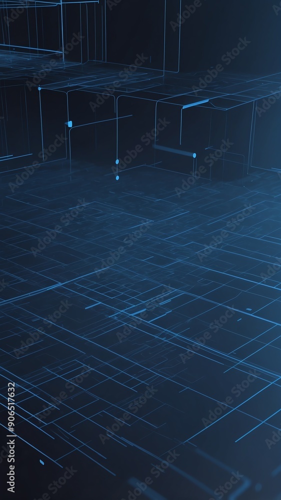Poster blue futuristic grid lines pattern technology abstract background with copy space