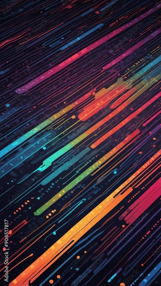 Poster colorful binary code pattern technology abstract background with copy space