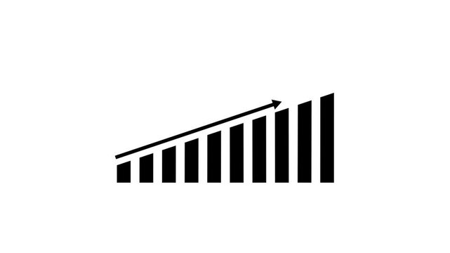 Abstract business graph chart icon animation..