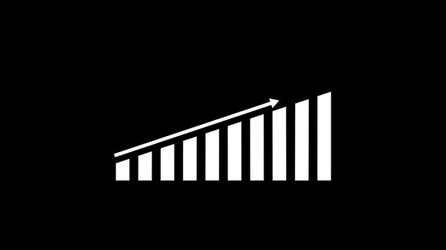 Abstract business graph chart icon animation..