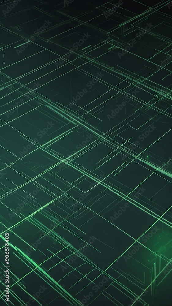 Poster green futuristic grid lines pattern technology abstract background with copy space