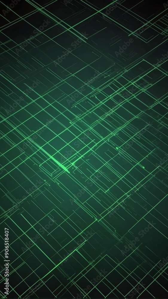 Poster green futuristic grid lines pattern technology abstract background with copy space