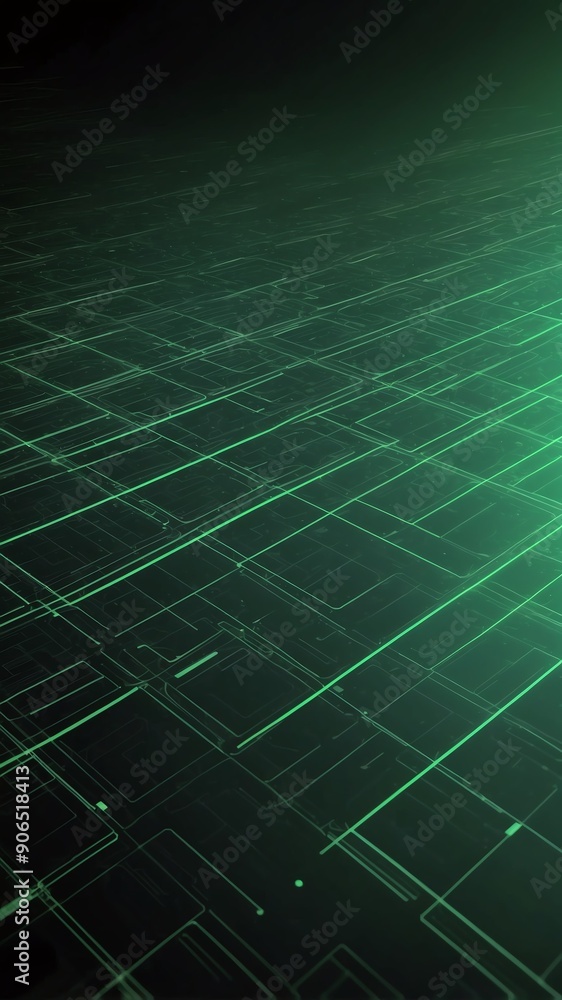 Poster green futuristic grid lines pattern technology abstract background with copy space