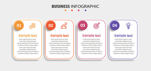 Business infographic design template with 4 options, steps or processes