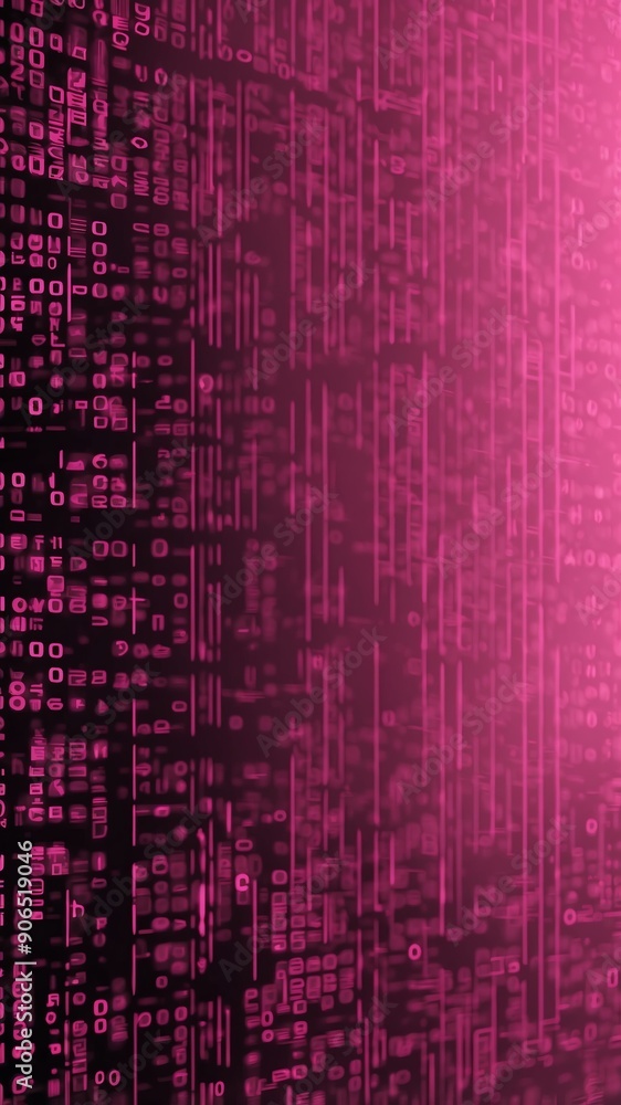 Aufkleber pink binary code pattern technology abstract background with copy space