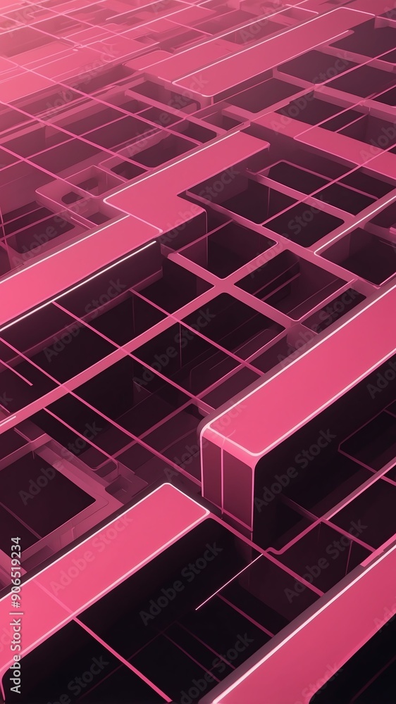 Poster pink futuristic grid lines pattern technology abstract background with copy space