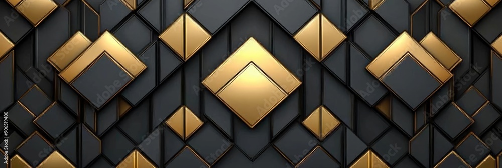 Poster luxury dark and gold minimalistic vector pattern with high resolution details, generative ai