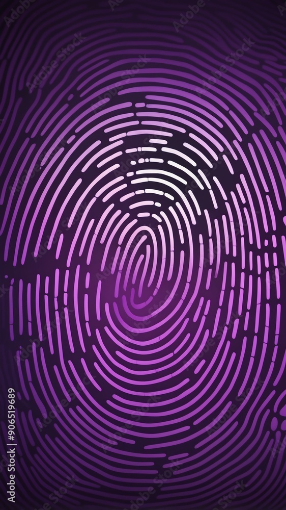 Aufkleber purple digital fingerprint scan pattern technology abstract background with copy space