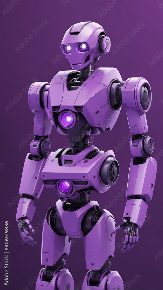 Aufkleber purple theme robotic android blueprint technology abstract background with copy space