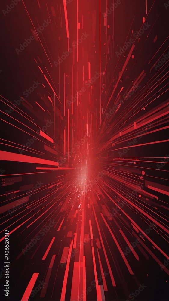 Poster red digital data stream technology abstract background with copy space