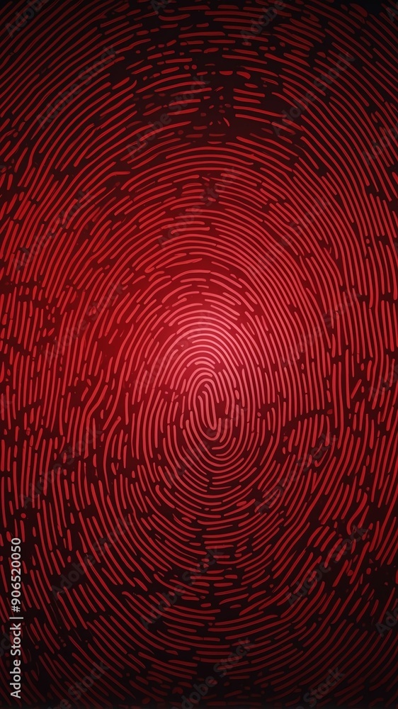 Aufkleber red digital fingerprint scan pattern technology abstract background with copy space